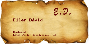 Eiler Dávid névjegykártya